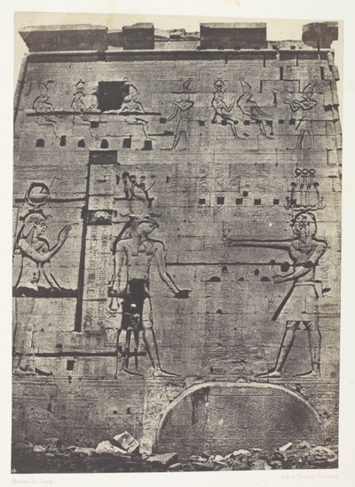 Grande Templo de Ísis em Filo, segundo pilone; Núbia, chapa 74 do álbum "Egypte, Nubie, Palestine et Syrie" (1852) de Maxime Du Camp