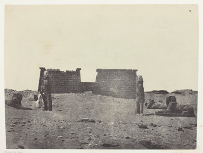 Hémi-Spéos De Séboua, Drômos; Nubie, chapa 97 do álbum "Egypte, Nubie, Palestine et Syrie" (1852) de Maxime Du Camp