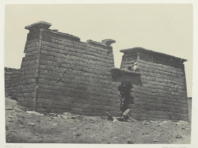 Hémi-Spéos De Séboua, Pylons; Núbia, chapa 98 do álbum "Egypte, Nubie, Palestine et Syrie" (1852) de Maxime Du Camp
