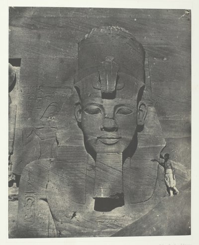 Ibsamboul, Colosso enterrado medieval do Spéos de Phrè Nubia, Palestina e Síria, 184951, impresso em 1852 de Maxime Du Camp