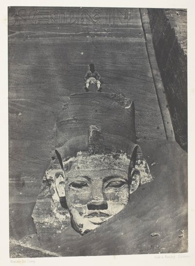 Ibsamboul, Colosse Occidental Du Spéos De Phrè; Núbia, chapa 107 do álbum "Egypte, Nubie, Palestine et Syrie" (1852) de Maxime Du Camp