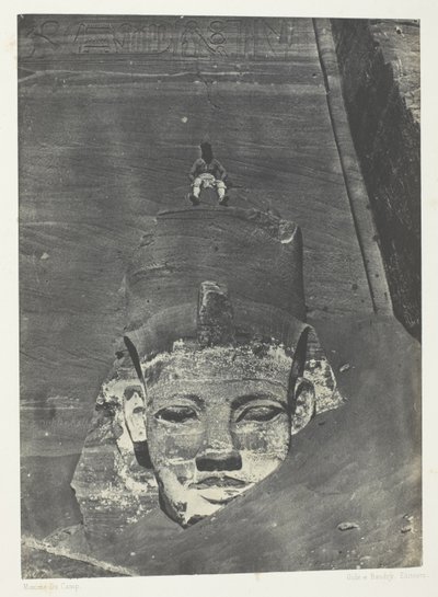 Ibsamboul, Colosse Occidental Du Spéos De Phrè; Núbia, chapa 107 do álbum "Egypte, Nubie, Palestine et Syrie" (1852) de Maxime Du Camp