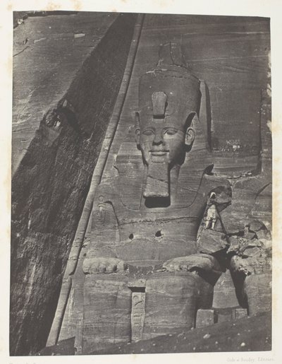 Ibsamboul, Colosse Oriental Du Grand Spéos De Phrè; Nubie, chapa 103 do álbum "Egypte, Nubie, Palestine et Syrie" (1852) de Maxime Du Camp