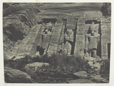 Ibsamboul, Parte Méridional do Espaço de Hathor; Núbia, chapa 110 do álbum "Egypte, Nubie, Palestine et Syrie" (1852) de Maxime Du Camp