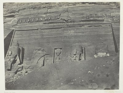 Ibsamboul, Vue Générale Du Grand Spéos De Phrè; Nubie, chapa 102 do álbum "Egypte, Nubie, Palestine et Syrie" (1852) de Maxime Du Camp