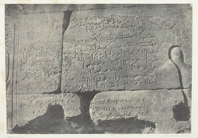 Inscrição demótica, Grande Templo de Ísis em Philoe, Núbia, 184951, impresso em 1852. de Maxime Du Camp