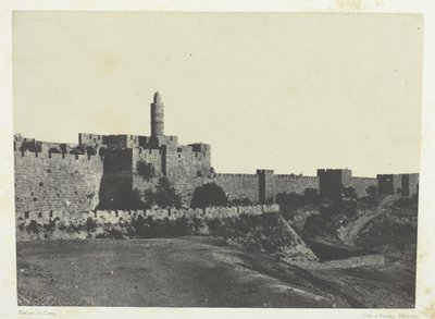 Jerusalém, Muros Ocidentais, Palestina, 184951, impresso em 1852. de Maxime Du Camp