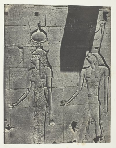 Kalabscheh, Sculptures De La Façade Postérieure Du Temple; Nubie, placa 92 do álbum "Egypte, Nubie, Palestine et Syrie" (1852) de Maxime Du Camp
