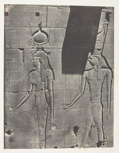 Kalabscheh, Sculptures De La Façade Postérieure Du Temple; Nubie, placa 92 do álbum "Egypte, Nubie, Palestine et Syrie" (1852) de Maxime Du Camp