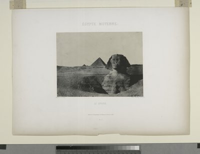 Le Sphinx, Egito (foto a p/b) de Maxime Du Camp