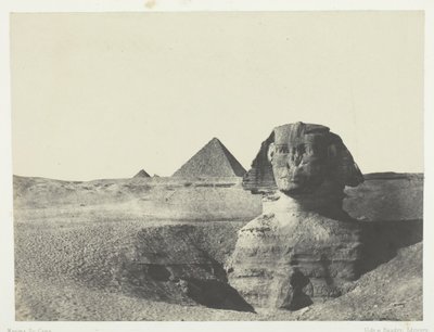 O Sphynx visto da Frente, Egipto Médio, 184951, impresso em 1852. de Maxime Du Camp
