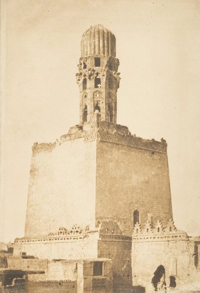 Minarete ocidental da Mesquita Khalif Hakem, Kairo, 9 de janeiro de 1850. de Maxime Du Camp