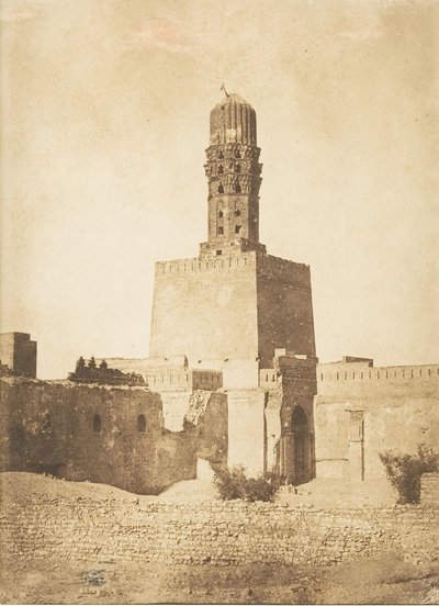Minarete oriental da Mesquita Khalif Hakem, Kairo, 27 de dezembro de 1849. de Maxime Du Camp