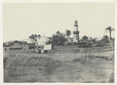 Mesquita de El-Arif e Túmulo de Murad-Bey, Alto Egito, 184951, impresso em 1852. de Maxime Du Camp