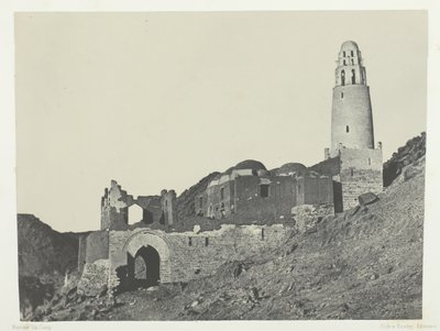 Mesquita de Bellal na Vila de Bab, Núbia, 184951, impresso em 1852. de Maxime Du Camp