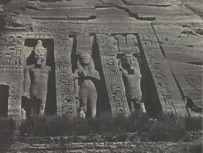Núbia. Ibsambul. Parte norte do Spéos de Hathor, 1850. de Maxime Du Camp