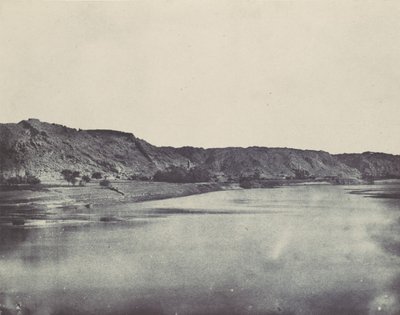 Núbia. Margem Leste da Aldeia do Nilo de Bab. Vista tirada a sul de Philoe, 1850. de Maxime Du Camp