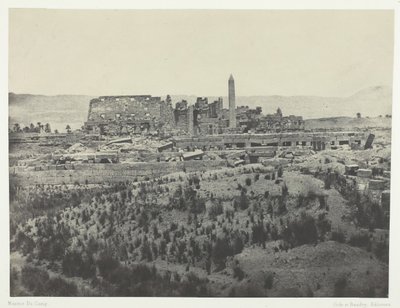 Palácio Karkak, Vista Geral das Ruínas, Olhando para o Oriente, Tebas, 184951, impresso em 1852. de Maxime Du Camp