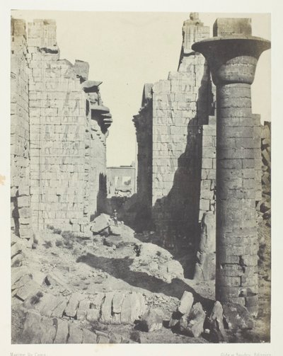 Palácio de Karnak, Pátio dos Bubastitas e Entrada Principal do Salão Hipóstilo; Tebas de Maxime Du Camp