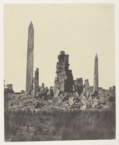 Palácio de Karnak, Os Obeliscos; Tebas de Maxime Du Camp