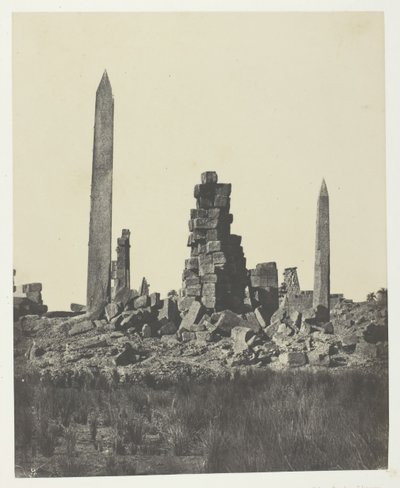 Karnak Palace, The Obelisks, Thebes, 184951, impresso em 1852. de Maxime Du Camp