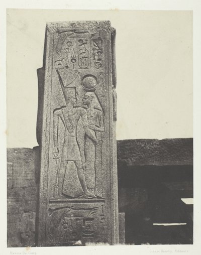 Palácio de Karnak, Pilar Em Frente ao Santuário de Granito; Tebas de Maxime Du Camp