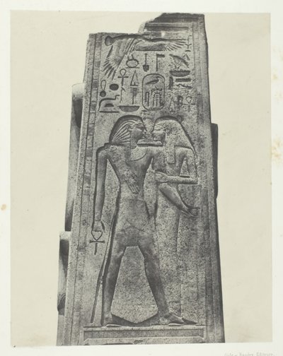 Karnak Palace, Pillar em frente ao Santuário do Granito, Tebas, 184951, impresso em 1852. de Maxime Du Camp