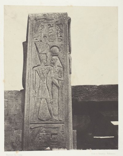 Palácio de Karnak, Pilar Em Frente ao Santuário de Granito; Tebas de Maxime Du Camp