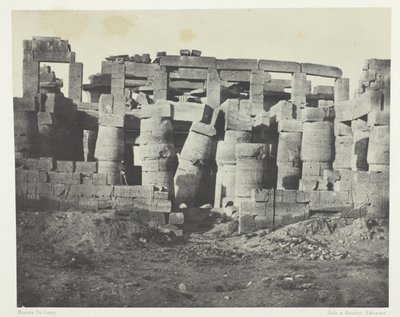 Palácio de Karnak, Salão hipostilo Levado para o norte; Tebas de Maxime Du Camp