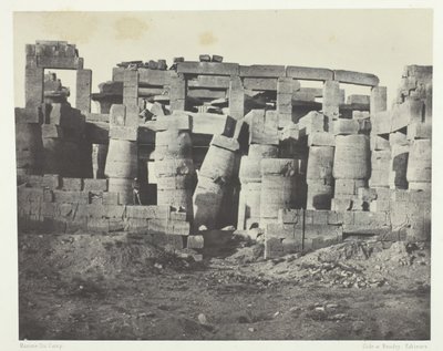 Karnak Palace, Hypostyle Hall from the North, Thebes, 184951, impresso em 1852. de Maxime Du Camp