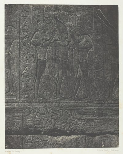 Karnak Palace, Exterior Sculptures of the Granite Sanctuary, Thebes, 184951, impresso em 1852. de Maxime Du Camp