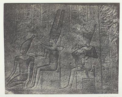 Karnak Palace, Exterior Sculptures of the Granite Sanctuary, Thebes, 184951, impresso em 1852. de Maxime Du Camp