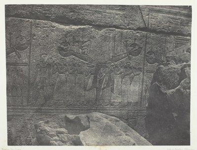 Karnak Palace, Exterior Sculptures of the Granite Sanctuary, Thebes, 184951, impresso em 1852. de Maxime Du Camp