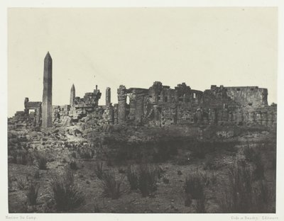 Palácio de Karnak, Vista Geral das Ruínas, tirado do Norte, Tebas, 184951, impresso em 1852. de Maxime Du Camp