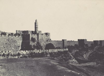 Palestina. Jerusalém. Parte ocidental das Muralhas, 1850. de Maxime Du Camp
