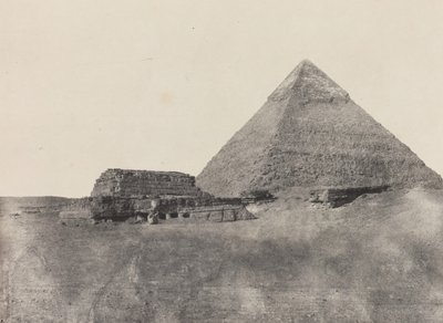 Pirâmide de Chephren, Egipto Médio, 184951, impresso em 1852. de Maxime Du Camp