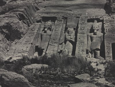 Porção sul do Templo de Hathor, Abu Simbel, escavado na rocha de Maxime Du Camp
