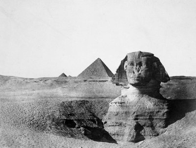 A Grande Esfinge e as Pirâmides de Gizé, Egito, 1852 de Maxime Du Camp