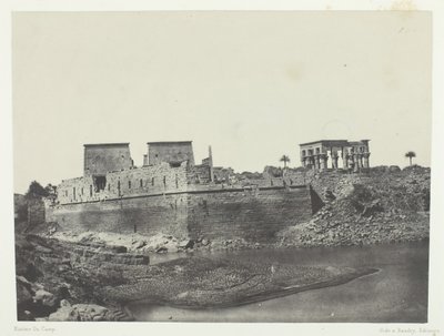 Vista tirada de South West Angle, Philoe, Nubia, 184951, impresso em 1852. de Maxime Du Camp