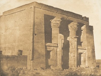 Vista da fachada dos pronaos do Templo de Dakkeh Pselcis, 5 de abril de 1850. de Maxime Du Camp