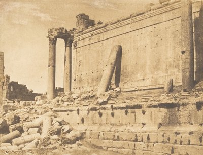 Vista do Templo de Júpiter, em Baâlbek Heliópolis, 15 de setembro de 1850. de Maxime Du Camp