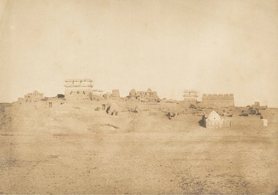 Vista de parte da vila de Luxor, Tebas, 1849-50. de Maxime Du Camp
