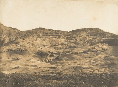 Vista geral da Necrópole de Thebes Gournah, 1849-50. de Maxime Du Camp