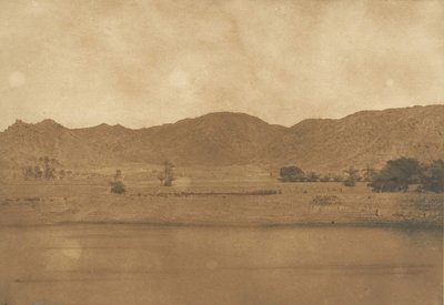 Vista do nordeste de Philae - aldeia Kolokina, 1849-50. de Maxime Du Camp