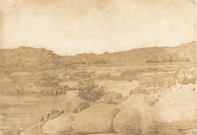 Vista tirada no First Cataract Right Bank, 1849-50. de Maxime Du Camp