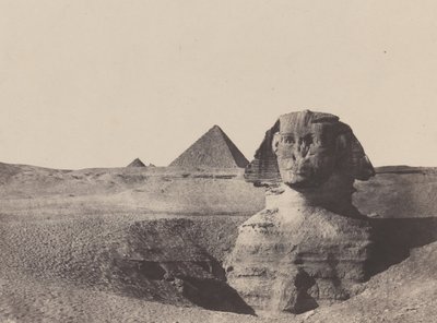 Middle Egypt, The Sphinx, Dezembro de 1849, impresso em 1852. de Maxime Du Camp