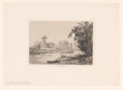 Vista do Sena em Neuilly
À Neuilly (Sena) (título sobre o objecto) de Maxime François Antoine Lalanne