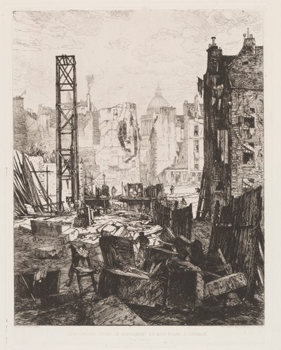 Demolição para a abertura do Boulevard St. Germain, 1862. de Maxime Lalanne