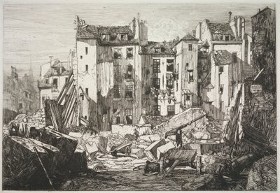 Demolição para a abertura da Rue des Écoles, 1862. de Maxime Lalanne