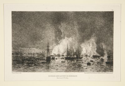 Incêndio no Porto de Bordéus de Maxime Lalanne